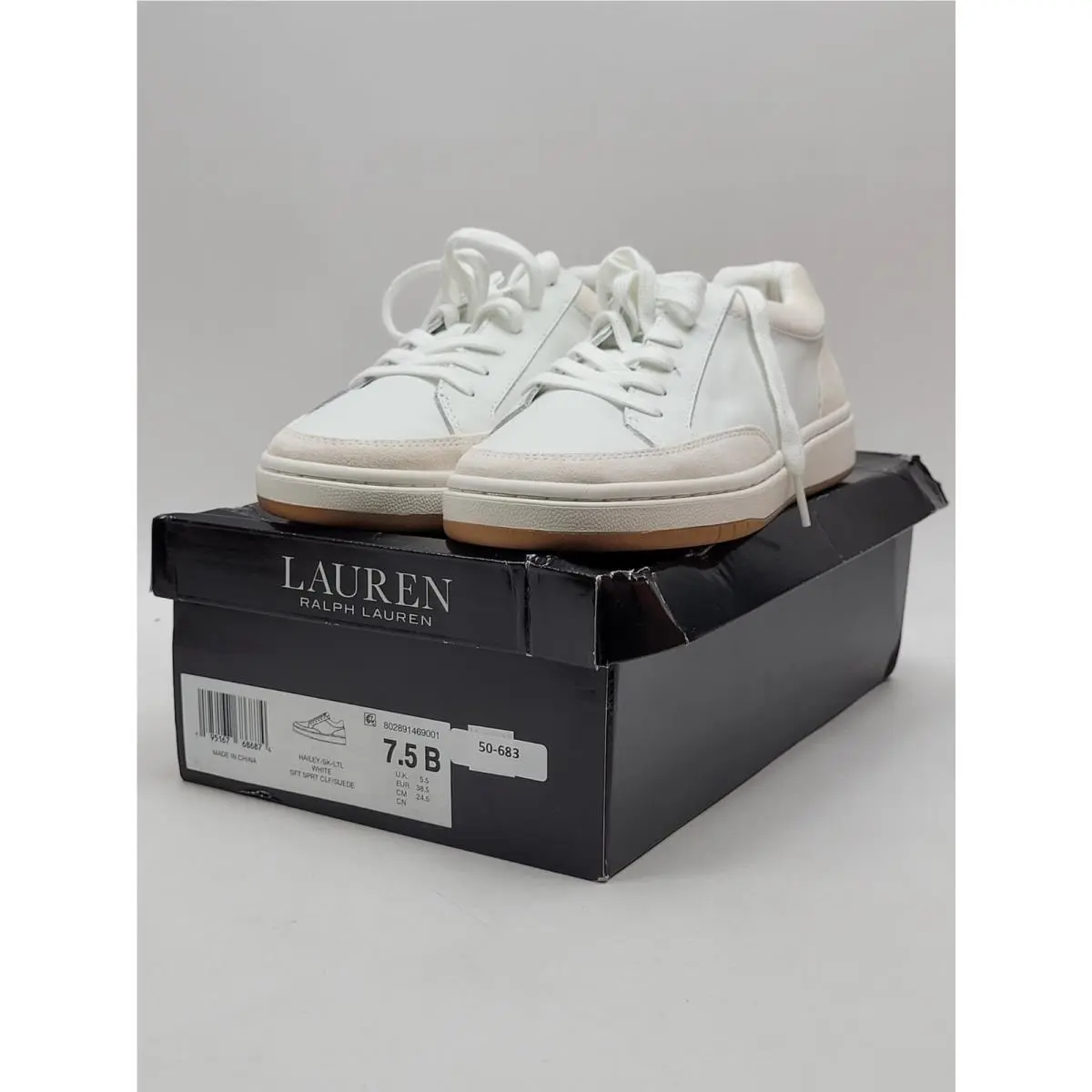 Lauren Ralph Lauren Hailey Low Top Sneakers. White Womens Size 7.5B