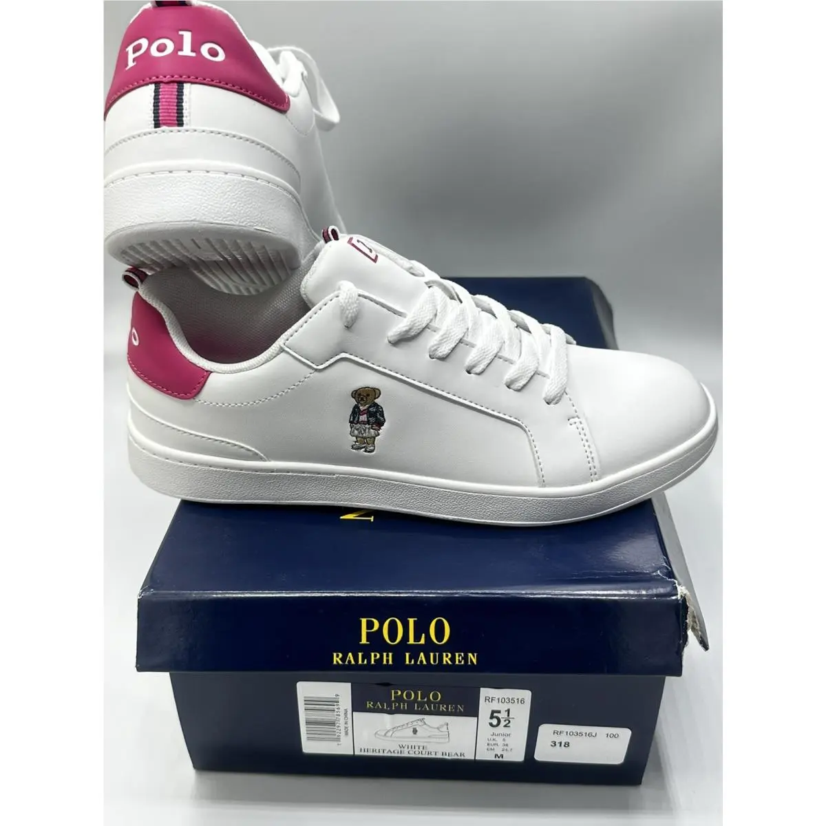 Ralph Lauren shoes - Polo RalphLauren Heritage Court - Polo RalphLauren Heritage Court - White/pink 5