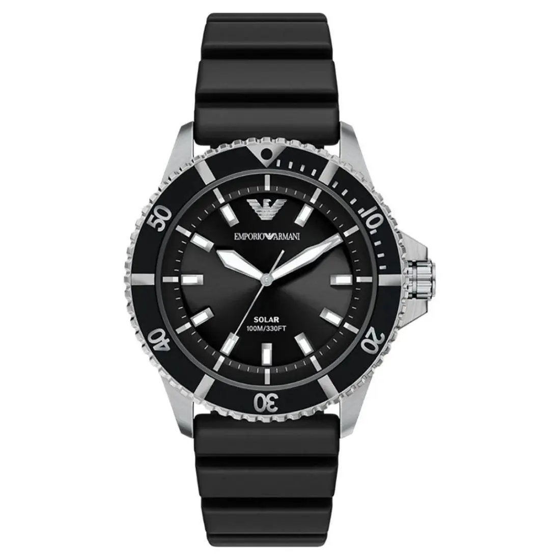 Men`s World Explorer Solar Black Dial Quartz Watch AR11788 by Emporio Armani
