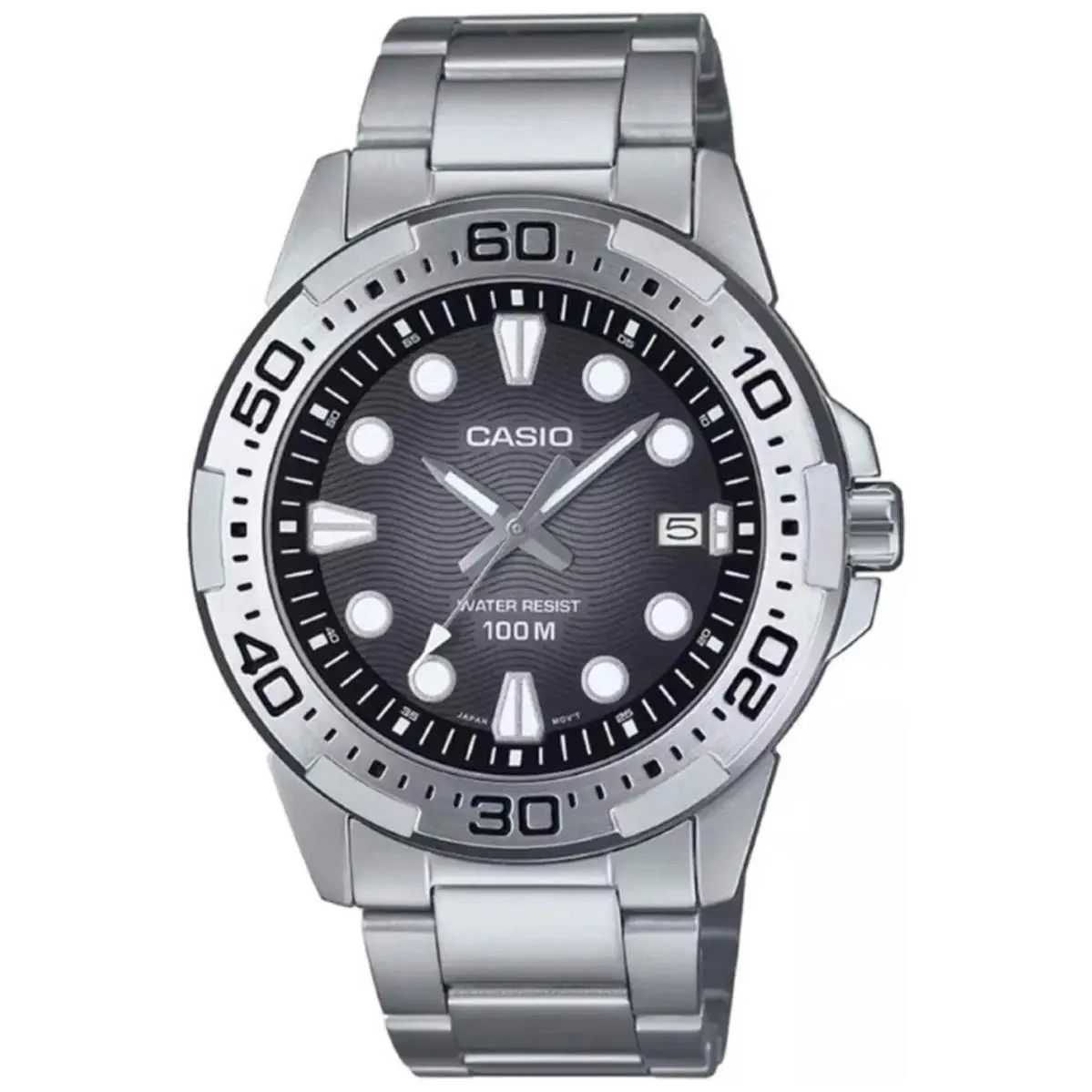 Men`s  Black Dial Stainless Steel Band Watch MTD140D MTD-140D-1A by Casio