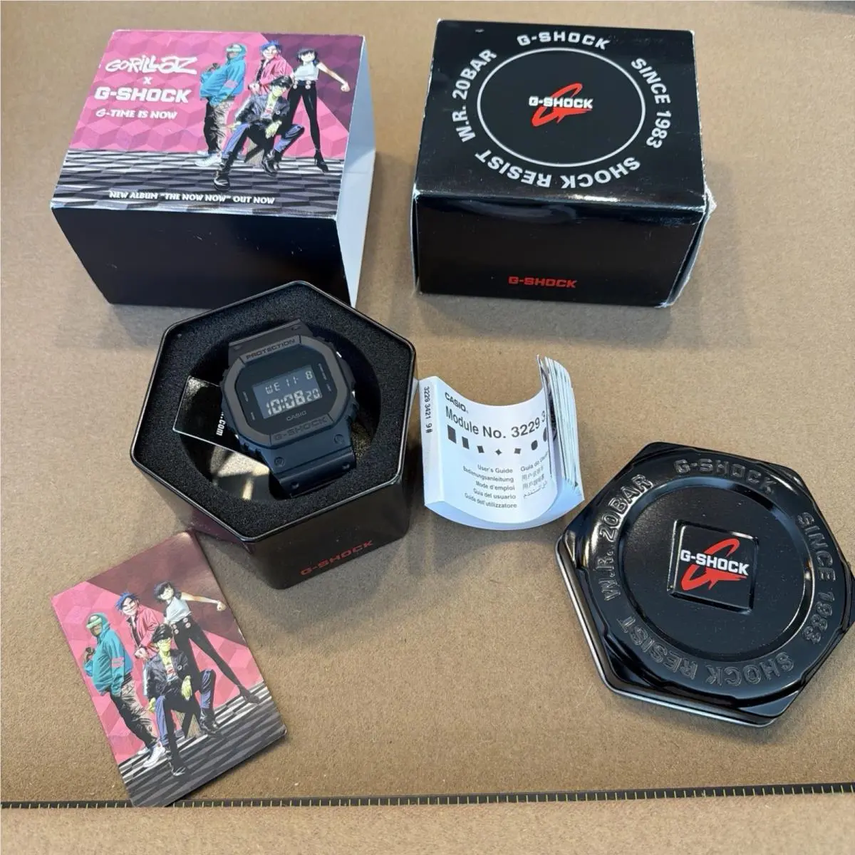 G-shock x Gorillaz Collab DW5600BB-1GD Blackout by Casio