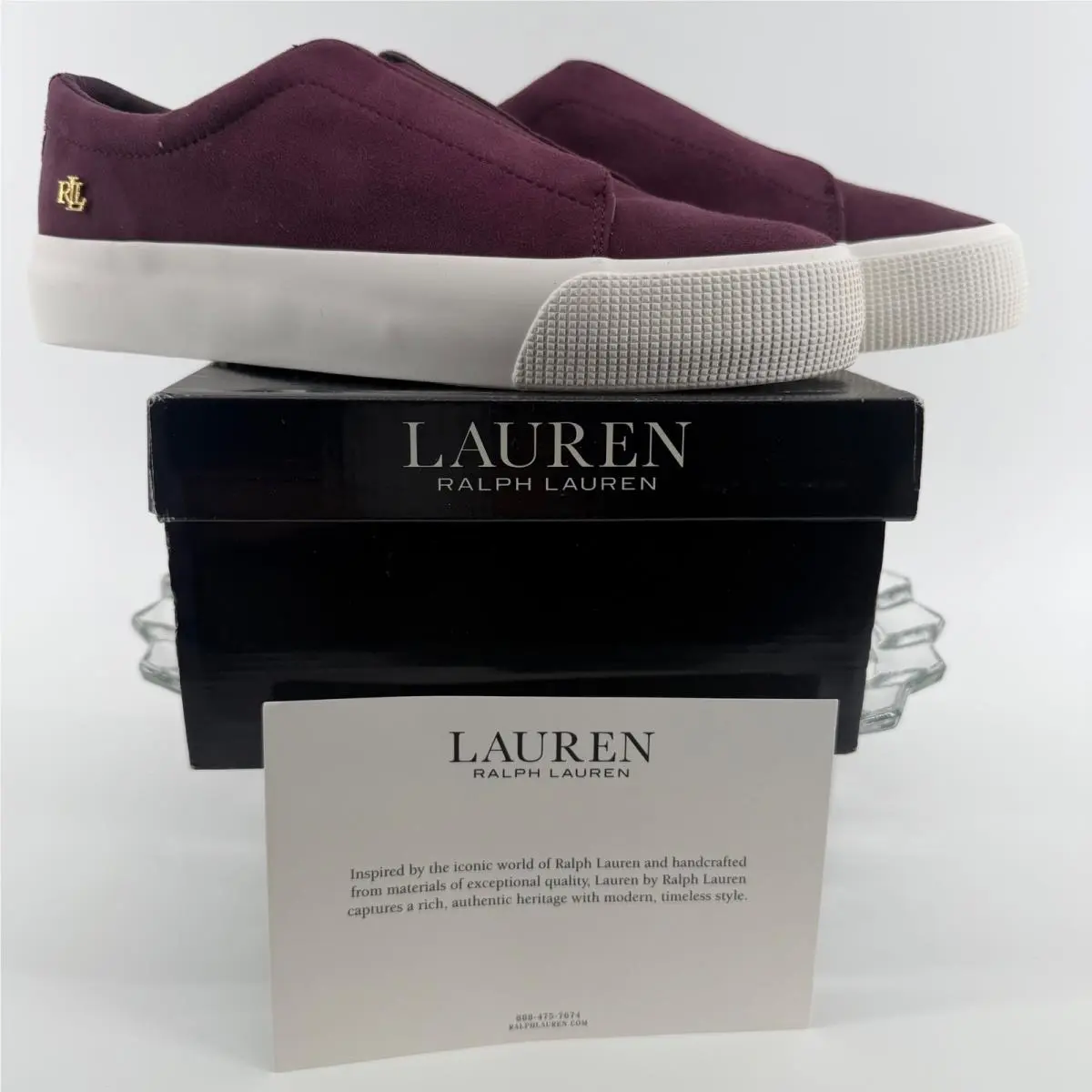 Lauren  Isla Slip On Sneakers Burgundy Suede Women Size 7 by Ralph Lauren