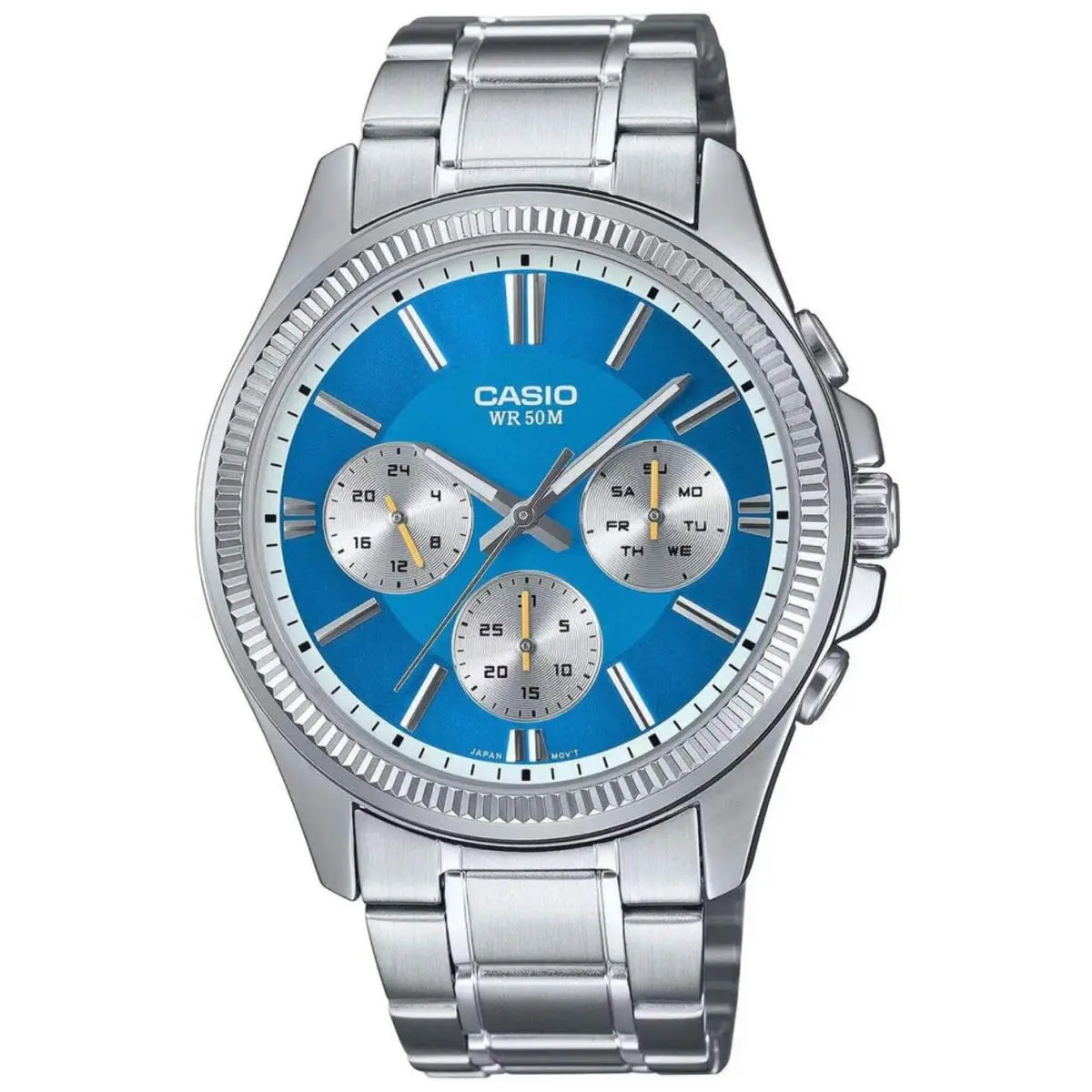 Men`s  Ice Blue Dial Stainless Steel Band Watch MTP1375D MTP-1375D-2A2 by Casio
