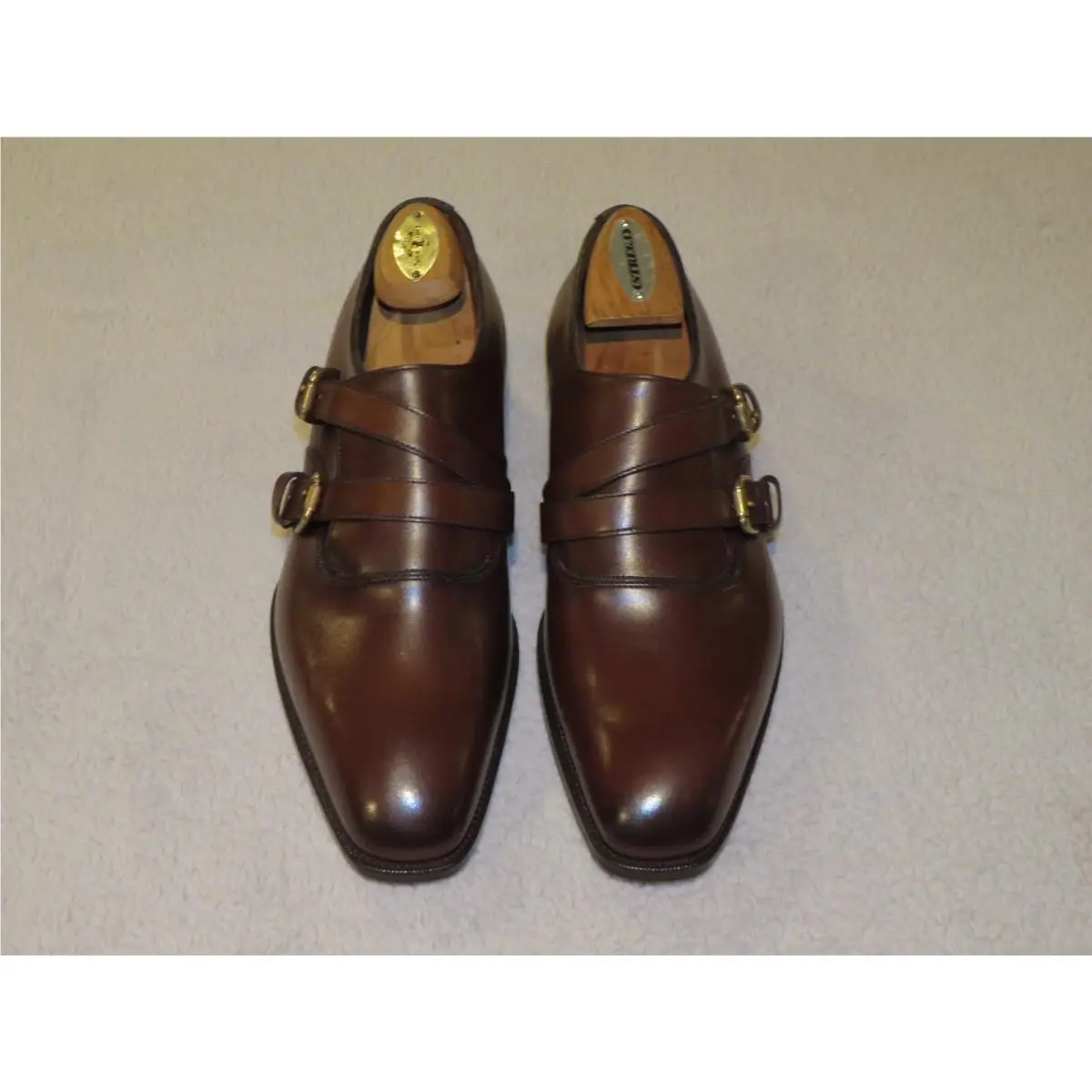 Ralph Lauren Purple Label Edward Green Ancel Brown Monk Loafers 8D