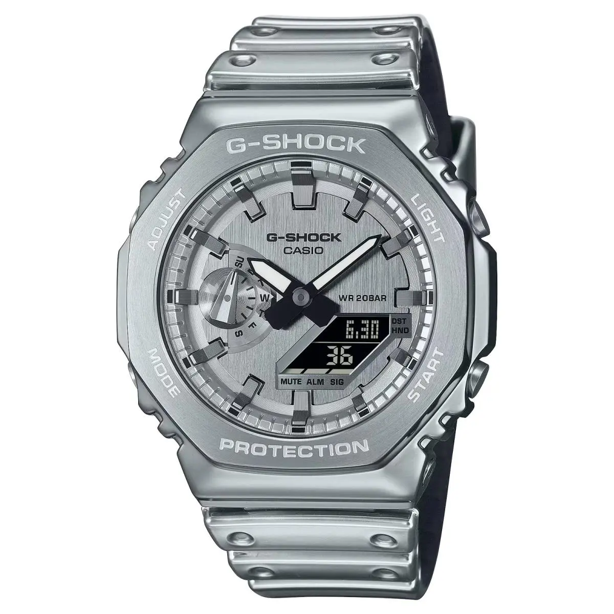 G-shock GM-2100YM-8ACR Silver Metal Quartz Analog Digital Sport Watch by Casio