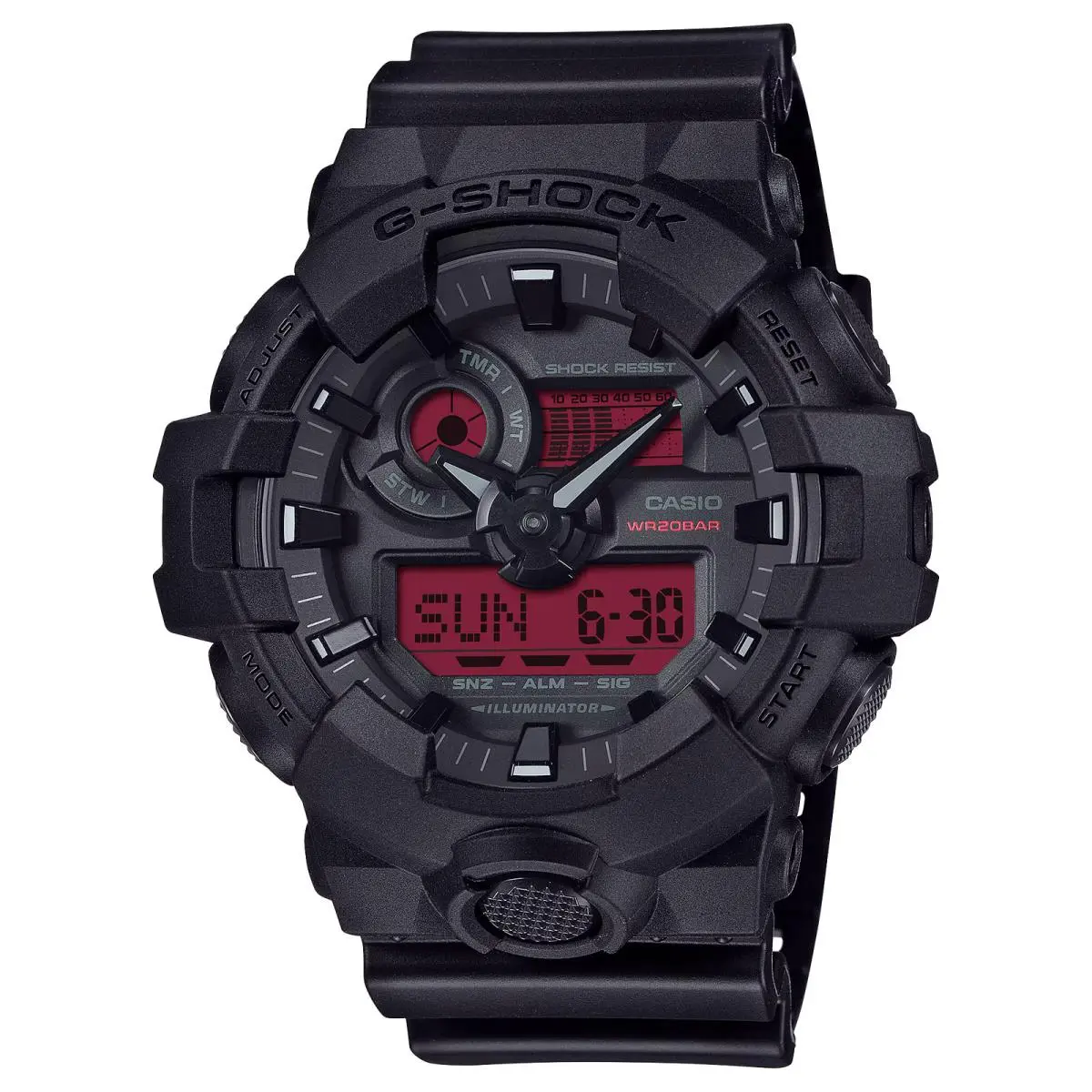 G-shock GA-700BBR-1A Black and Red A/d Watch by Casio