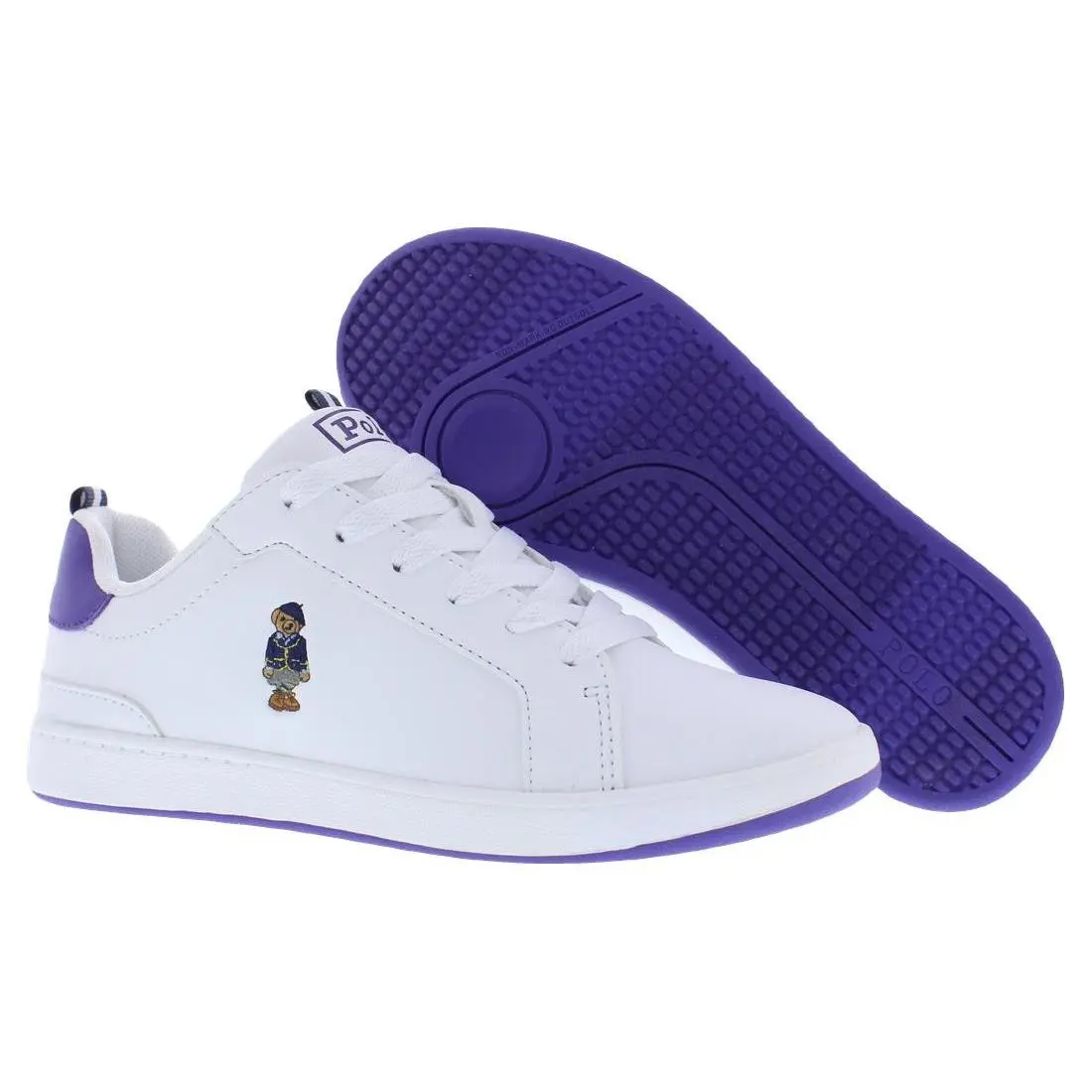 Polo Ralph Lauren Heritage Court Bear Leather PS Girls Shoes Size 3 Color: