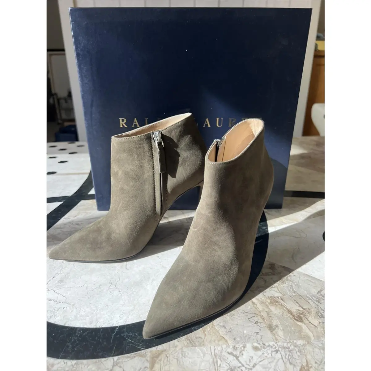 Ralph Lauren Purple Label Italy Brown Suede Leather Tasella Boots Shoes 37 B