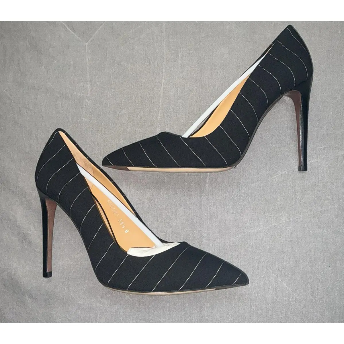 Ralph Lauren shoes - Celia Pinstripe Wool-Blend Pump - Celia Pinstripe Pump - Black, White 0