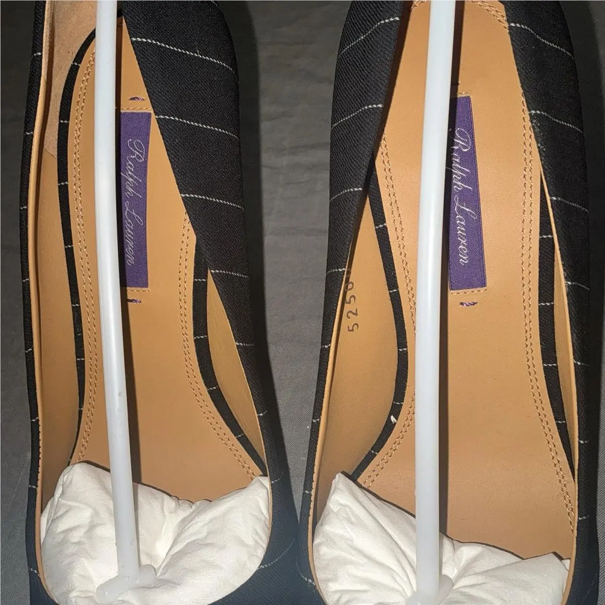 Ralph Lauren shoes - Celia Pinstripe Wool-Blend Pump - Celia Pinstripe Pump - Black, White 1