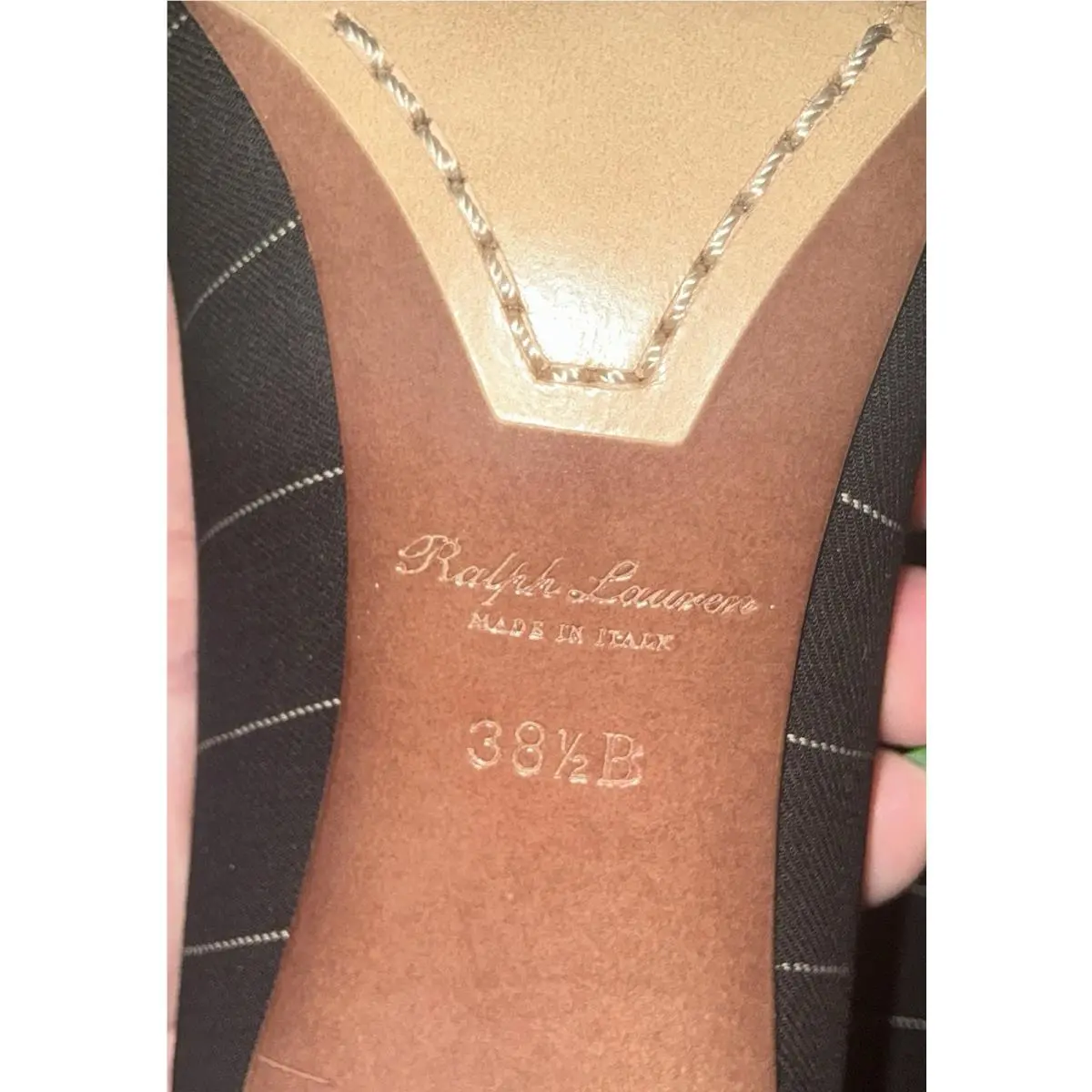 Ralph Lauren shoes - Celia Pinstripe Wool-Blend Pump - Celia Pinstripe Pump - Black, White 3