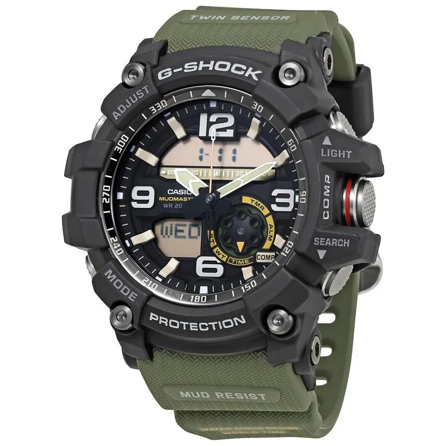 Casio G-shock Mudmaster Mens Watch GG1000-1A3 - Hand: Gold, Strap: Green
