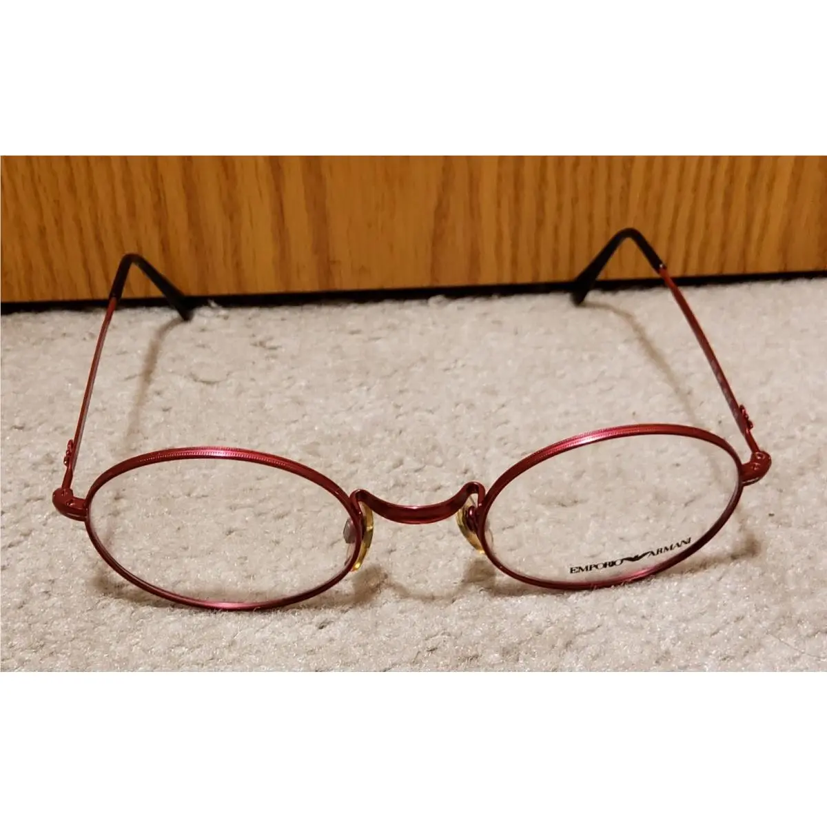 012 846 Eyeglasses Frame Italy Red 48-22-140 Full Rim 1990s Rare by Emporio Armani