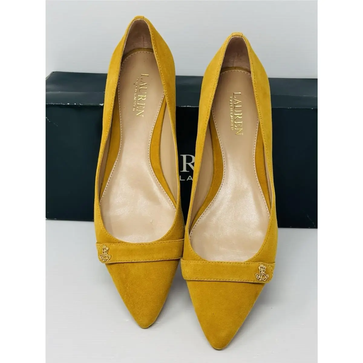 Ralph Lauren Mustard Yellow Aminah Ballet Flat Casual Dressy Sz 10.5