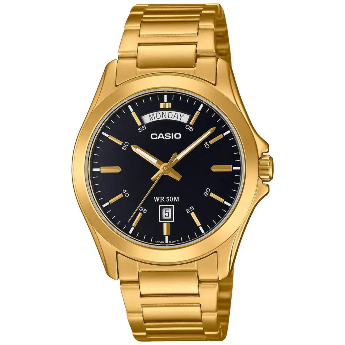 Men`s  Black Dial Stainless Steel Band Watch MTP1370G MTP-1370G-1A by Casio
