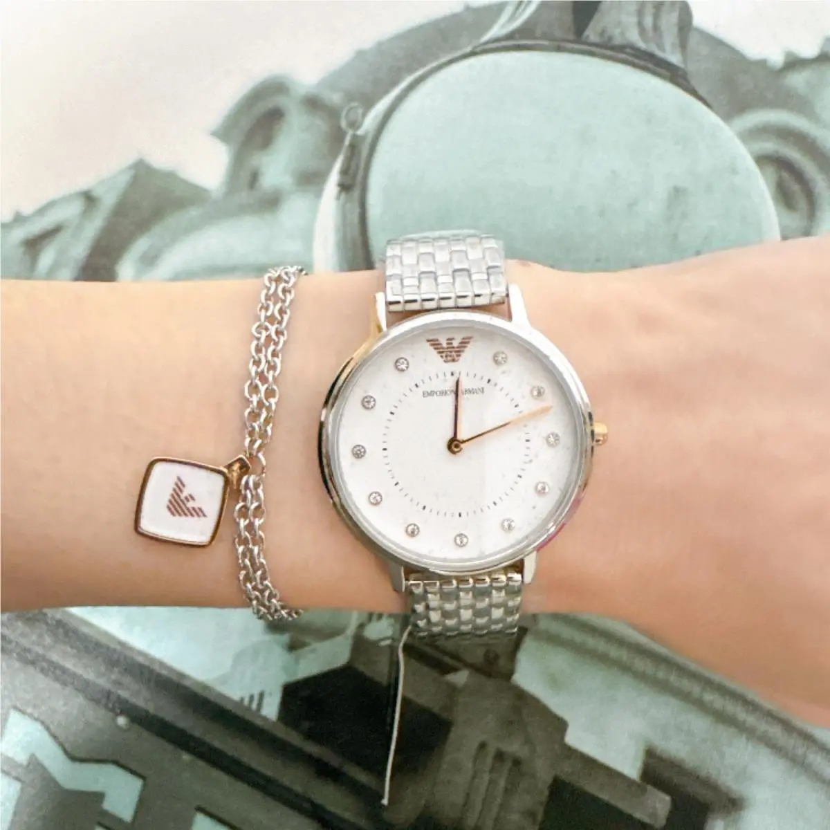 AR80023 Watch Jewelry Gift Set Stainless Steel Quartz Watch by Emporio Armani