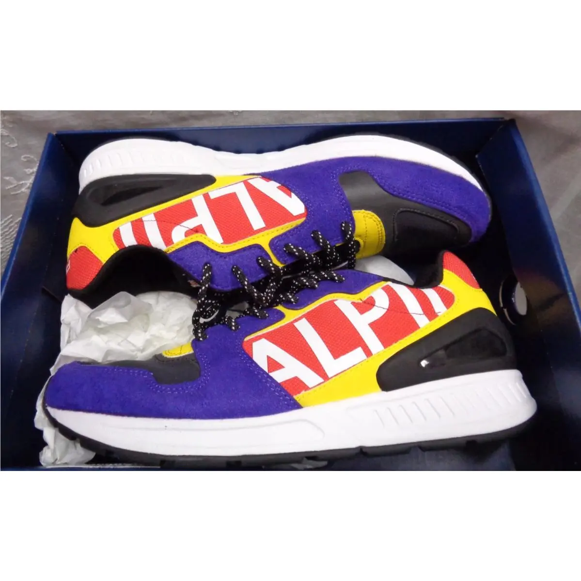 Men`s Polo Ralph Lauren Train 100-SK-ATH Purple Tech Suede Rlite Tennis Shoes 8D