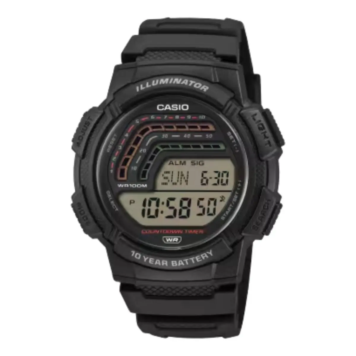 Men`s Digital Sport Watch Black Resin Band - WS-1800-1AVCF by Casio