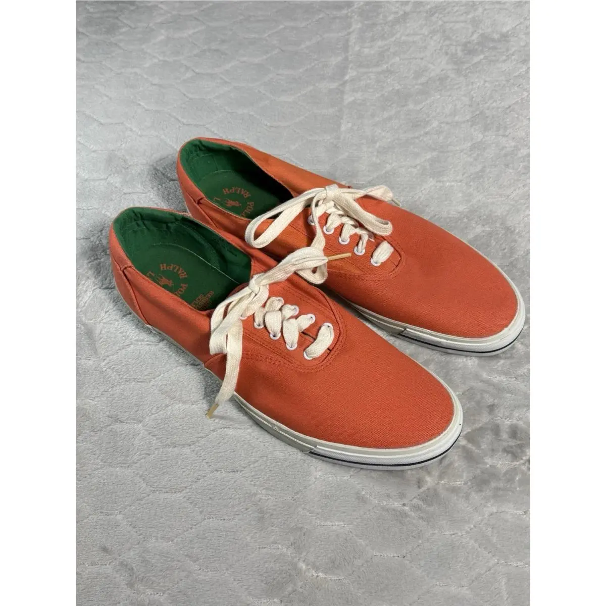 Vintage Polo Ralph Lauren World Class Orange Canvas Sneakers 12D Korea