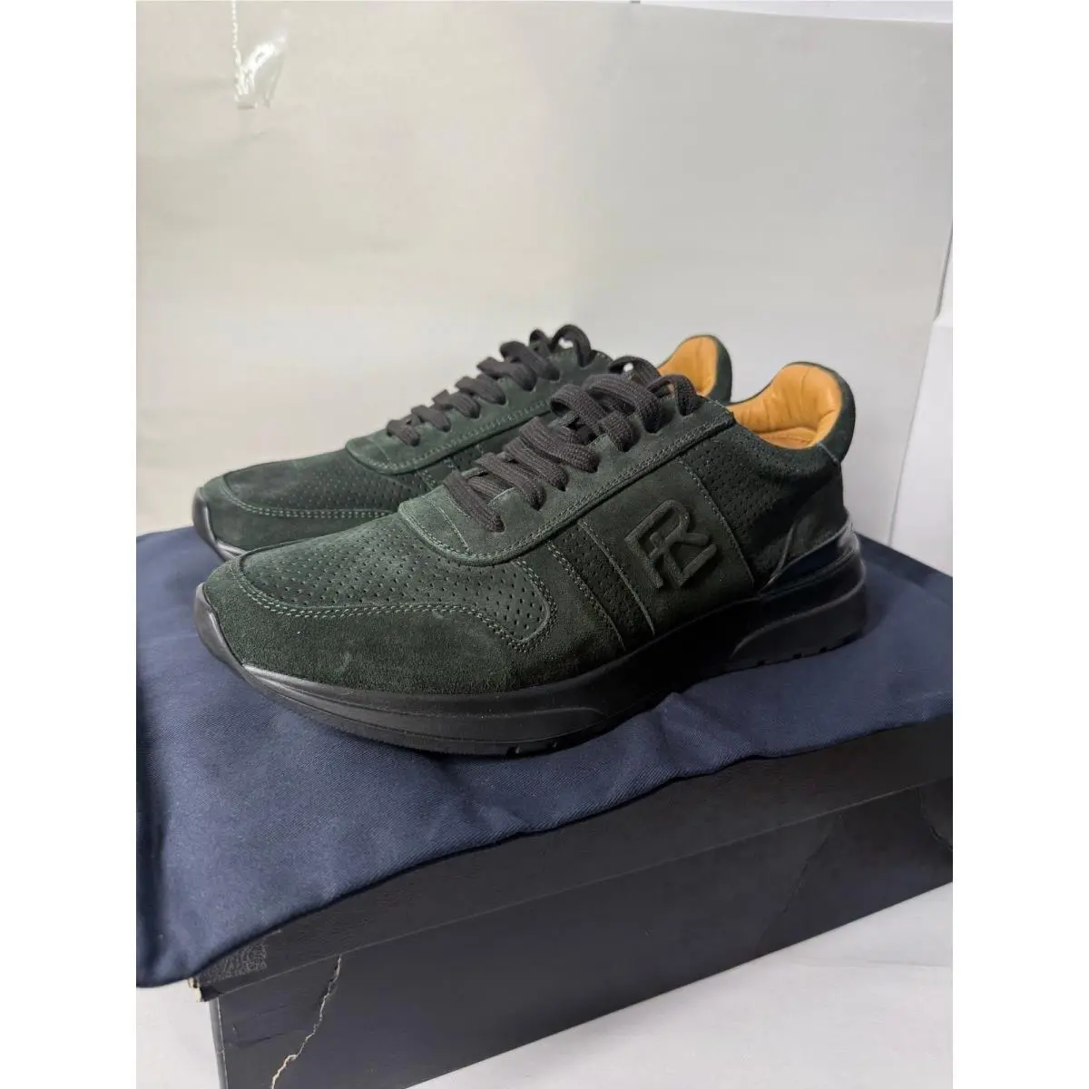 Ralph Lauren shoes - Ethan II Calfskin Suede Sneaker - Green 0
