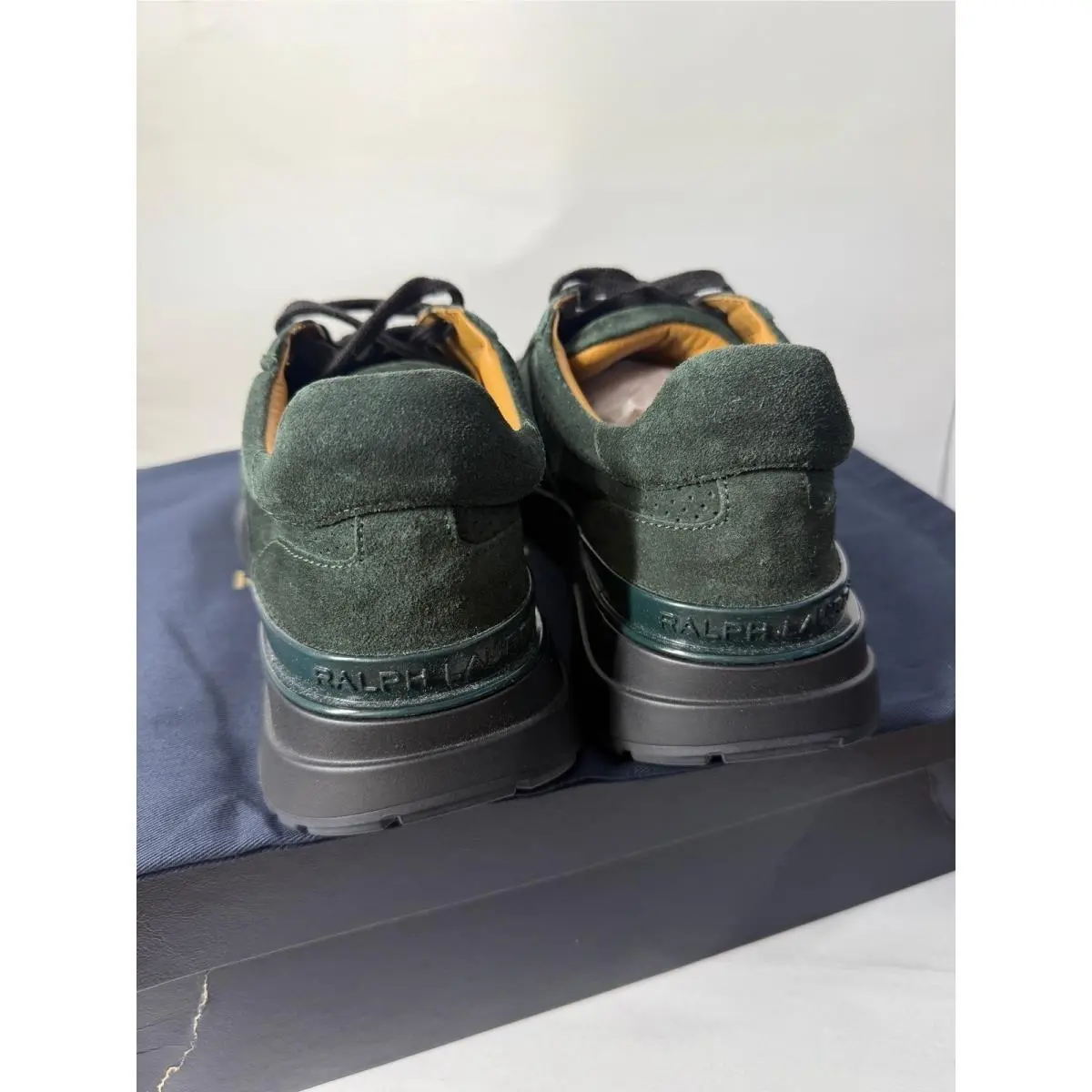 Ralph Lauren shoes - Ethan II Calfskin Suede Sneaker - Green 1