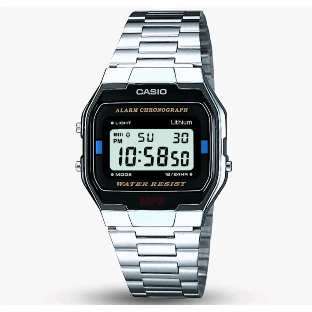 Vintage Retro Digital Watch Digital Alarm Timer Led Unisex A163WA-1QES by Casio