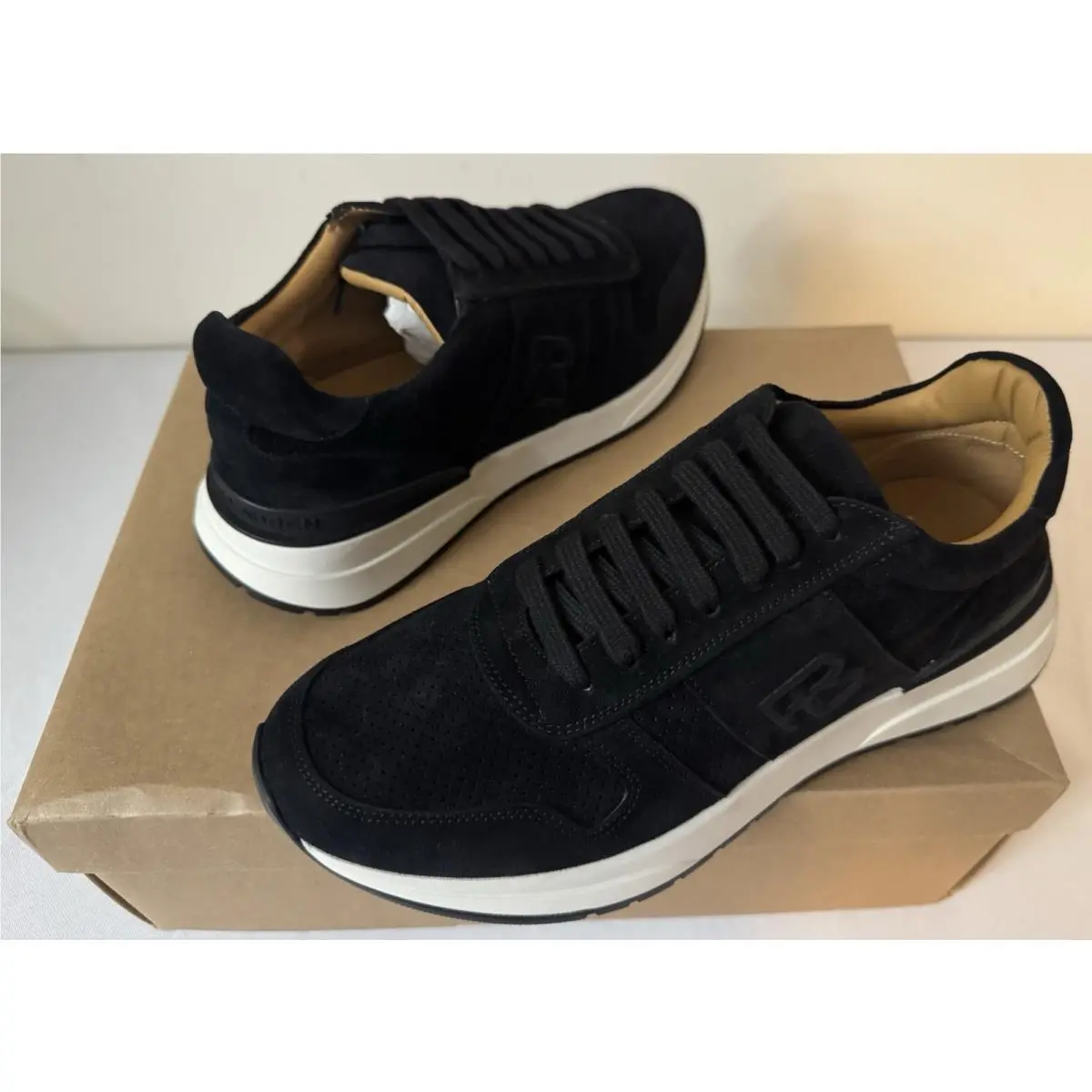 Ralph Lauren shoes - Ethan II Calfskin Suede Sneaker - Black 9