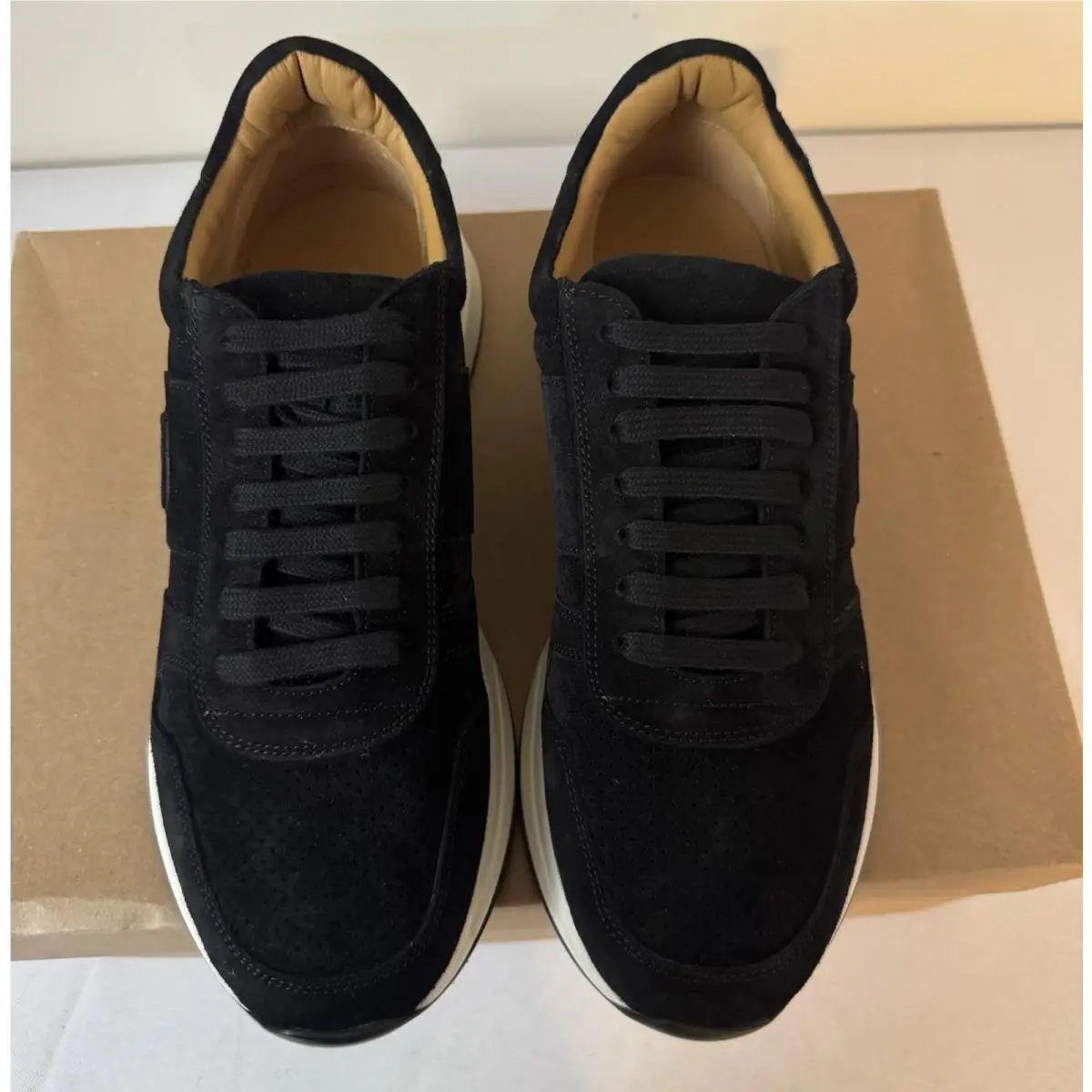 Ralph Lauren shoes - Ethan II Calfskin Suede Sneaker - Black 10