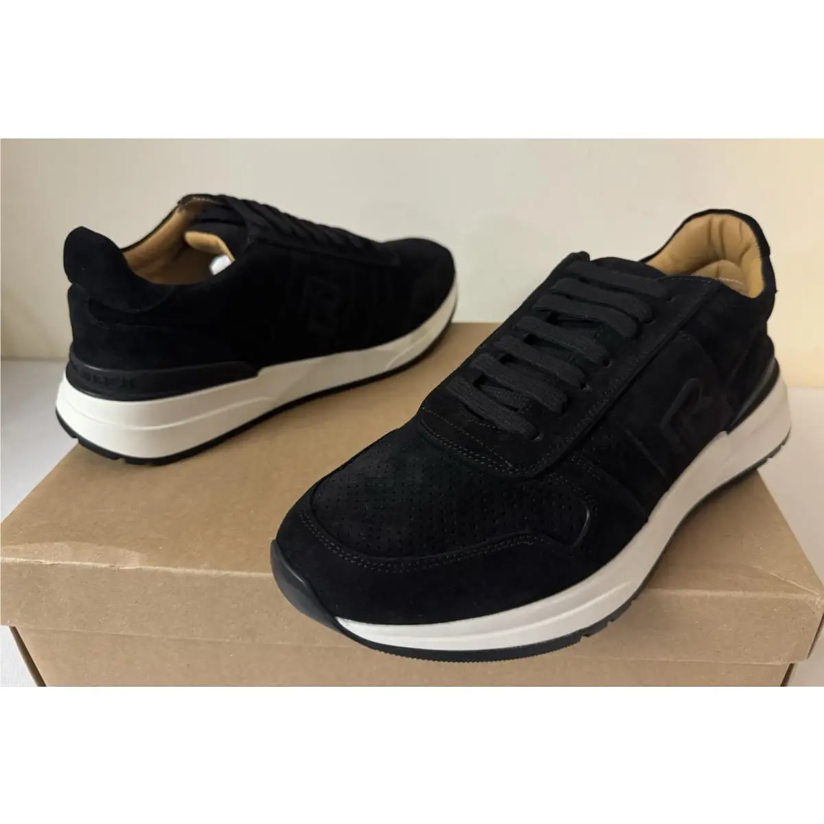 Ralph Lauren shoes - Ethan II Calfskin Suede Sneaker - Black 18