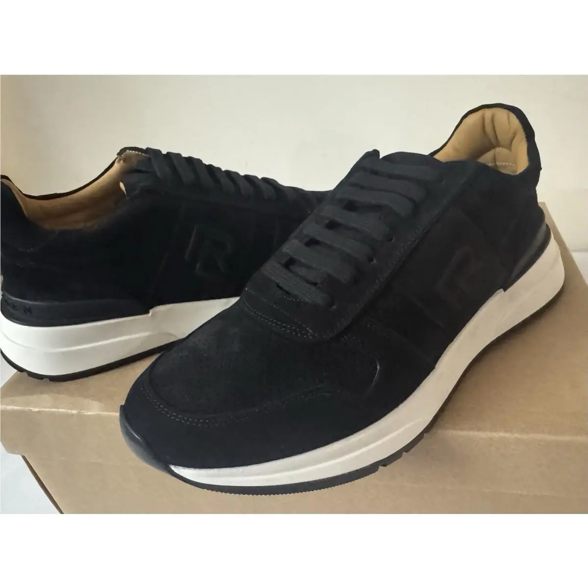 Ralph Lauren shoes - Ethan II Calfskin Suede Sneaker - Black 19