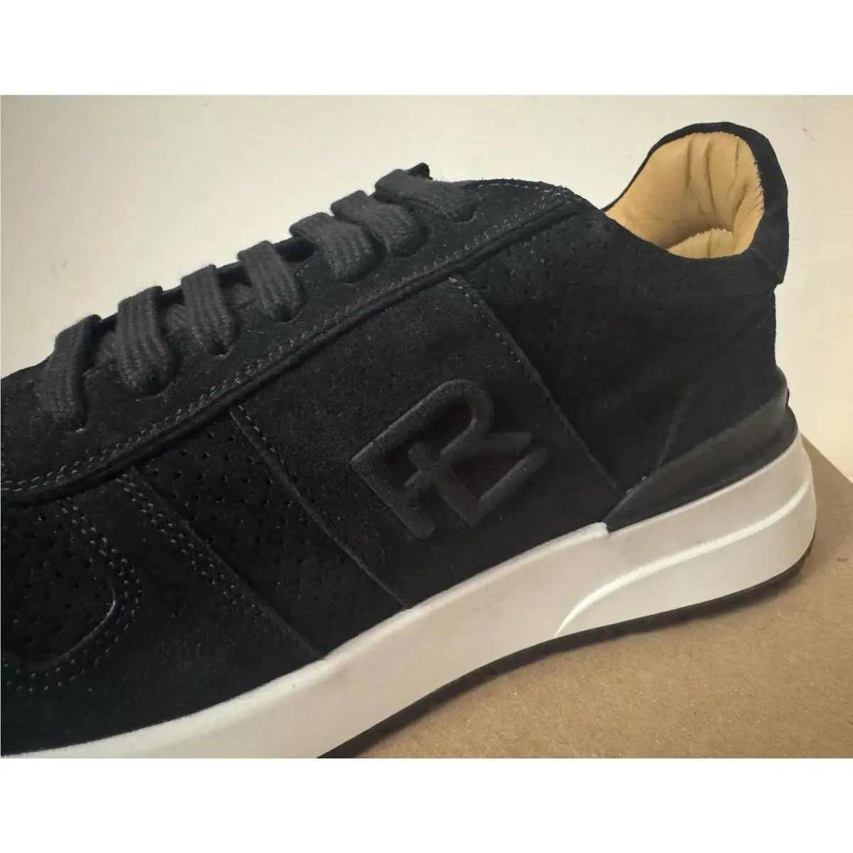 Ralph Lauren shoes - Ethan II Calfskin Suede Sneaker - Black 6