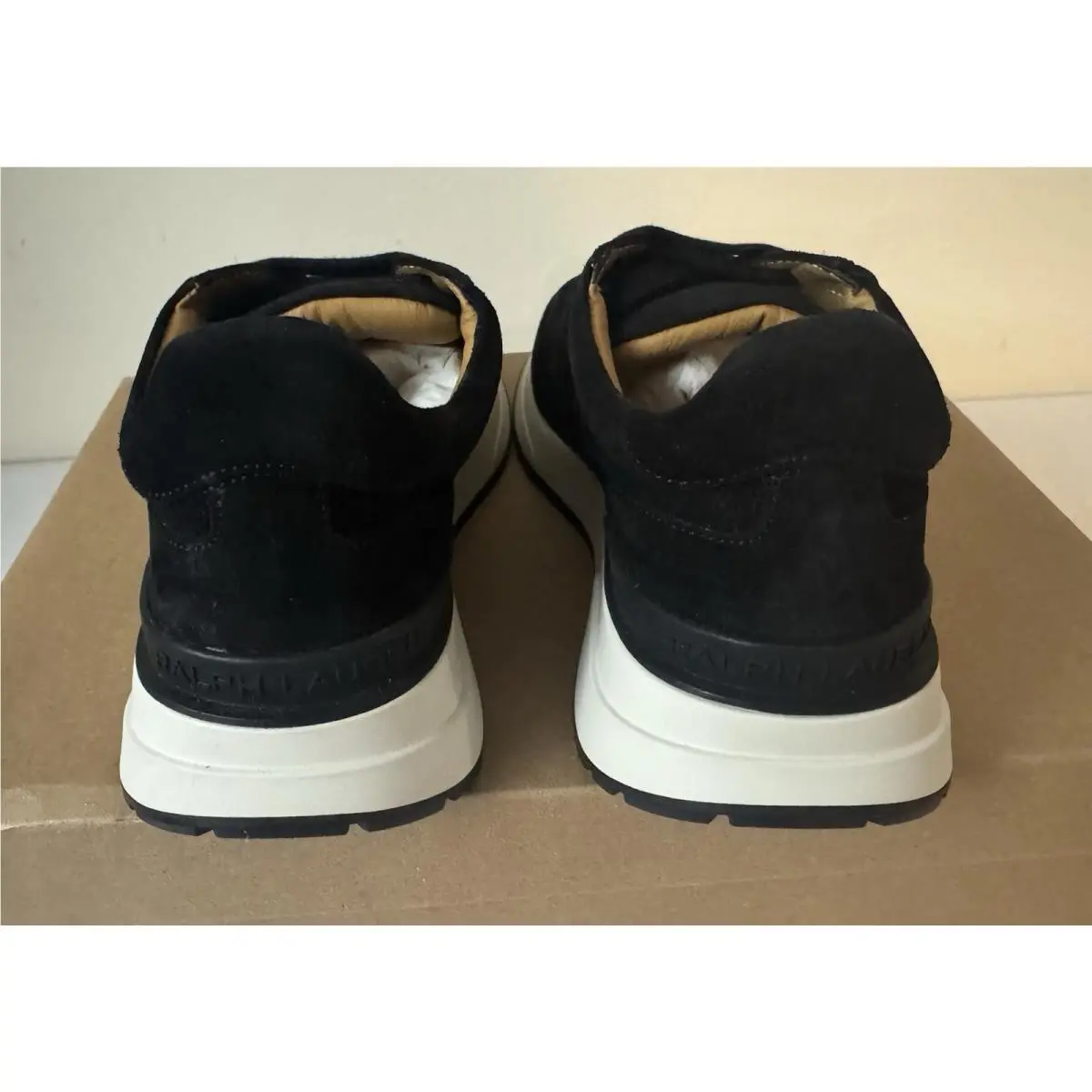 Ralph Lauren shoes - Ethan II Calfskin Suede Sneaker - Black 12