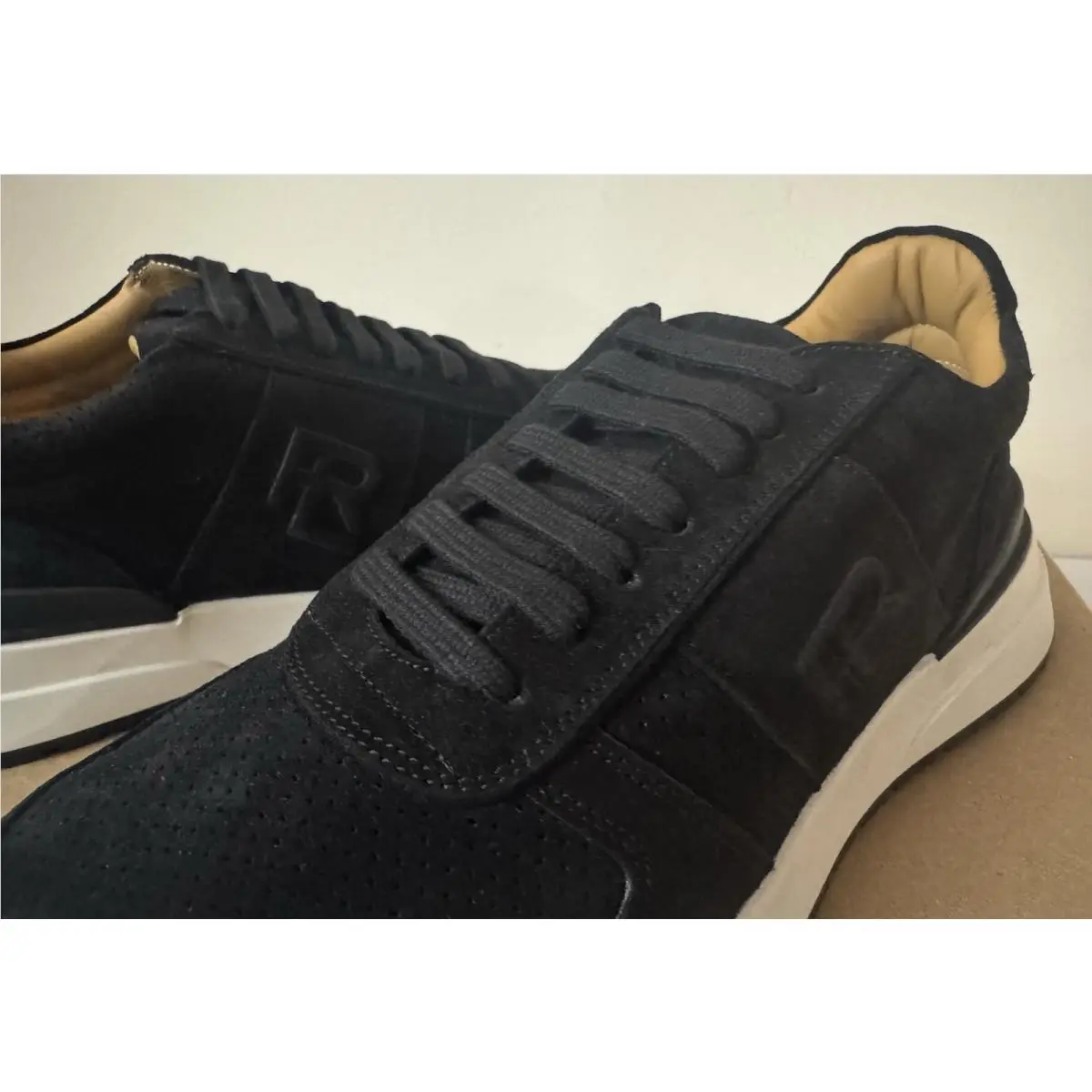 Ralph Lauren shoes - Ethan II Calfskin Suede Sneaker - Black 14