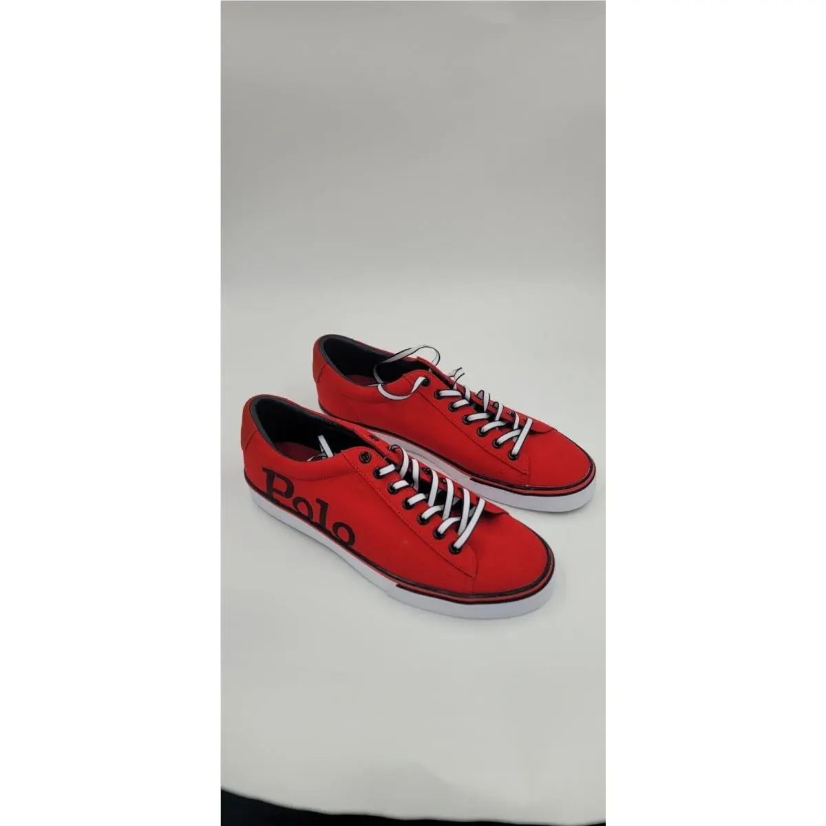 Polo Ralph Lauren Men Low Top Sneakers Sayer SK Vlc Red Canvas Size 10.5 D