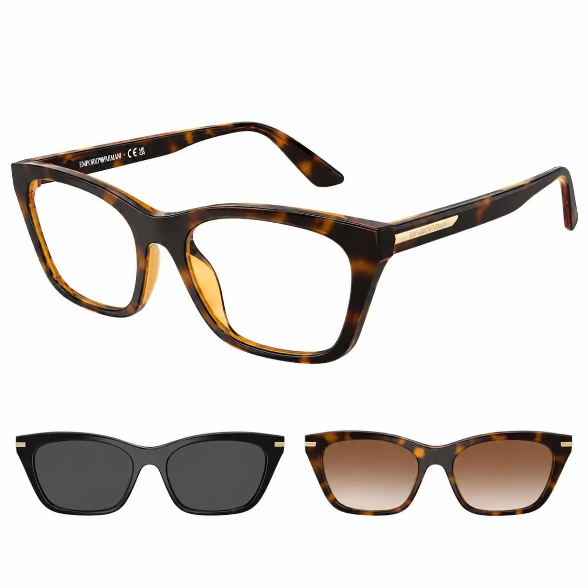 EA 4274BU 50261W Shiny Havana Plastic Cat-eye Eyeglasses 55mm by Emporio Armani