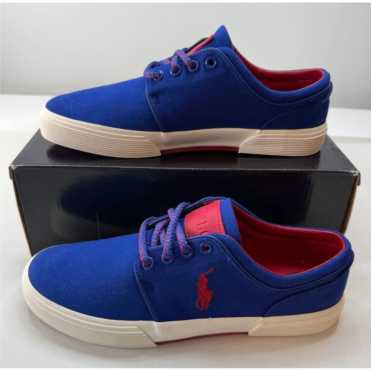 Polo  Faxon Low Mens Royal Canvas Sneakers 7.5D 816507895006 by Ralph Lauren