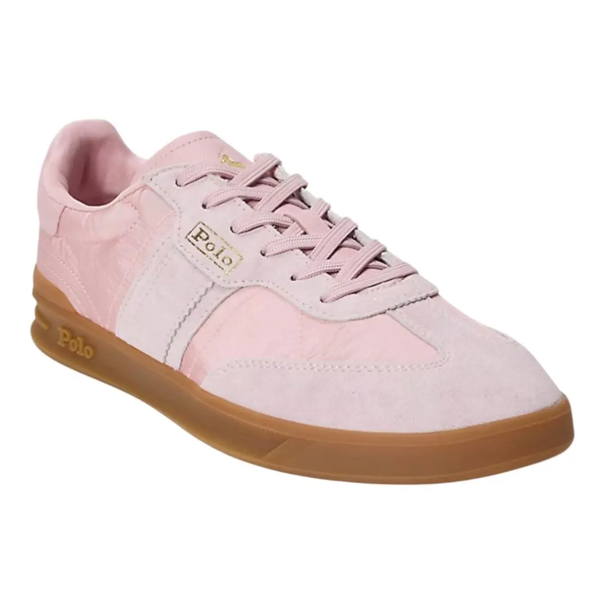 Polo Ralph Lauren Women`s Heritage Aera Suede Trim Sneaker Pink Size 9 - Pink