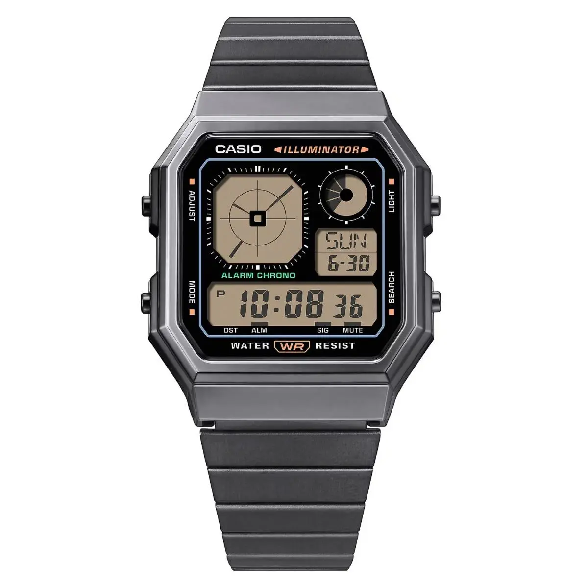 Vintage Men`s Digital Gray Stainless Steel Watch - A130WEGG-1AEF by Casio