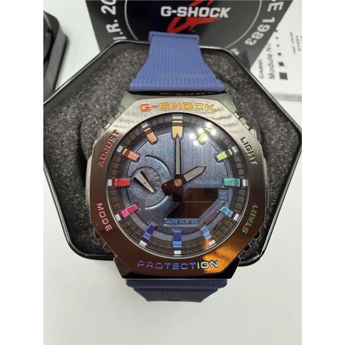 G-shock GM 2100 Multi Color Blue Band Digital Watch by Casio