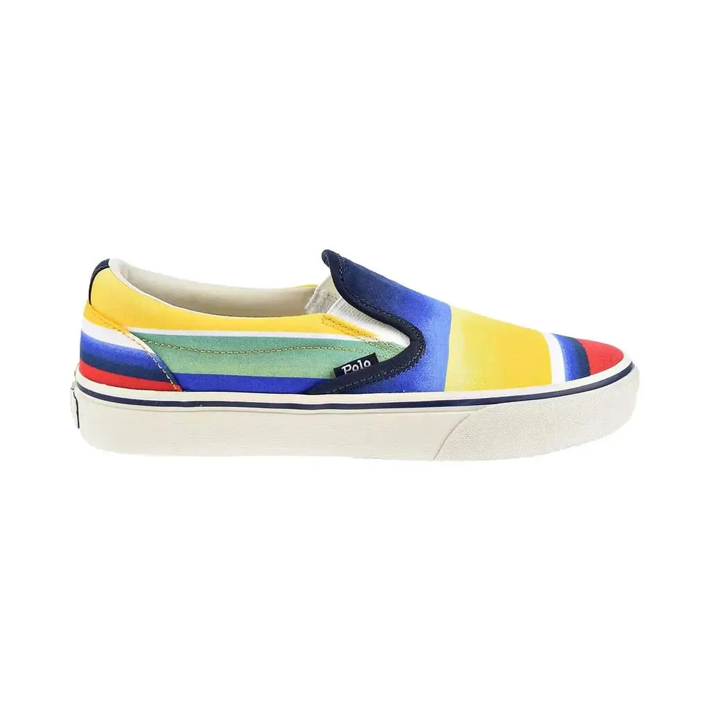Polo Ralph Lauren Keaton Slip-on Men`s Canvas Color Ombre Striped Size 9D - Multicolor