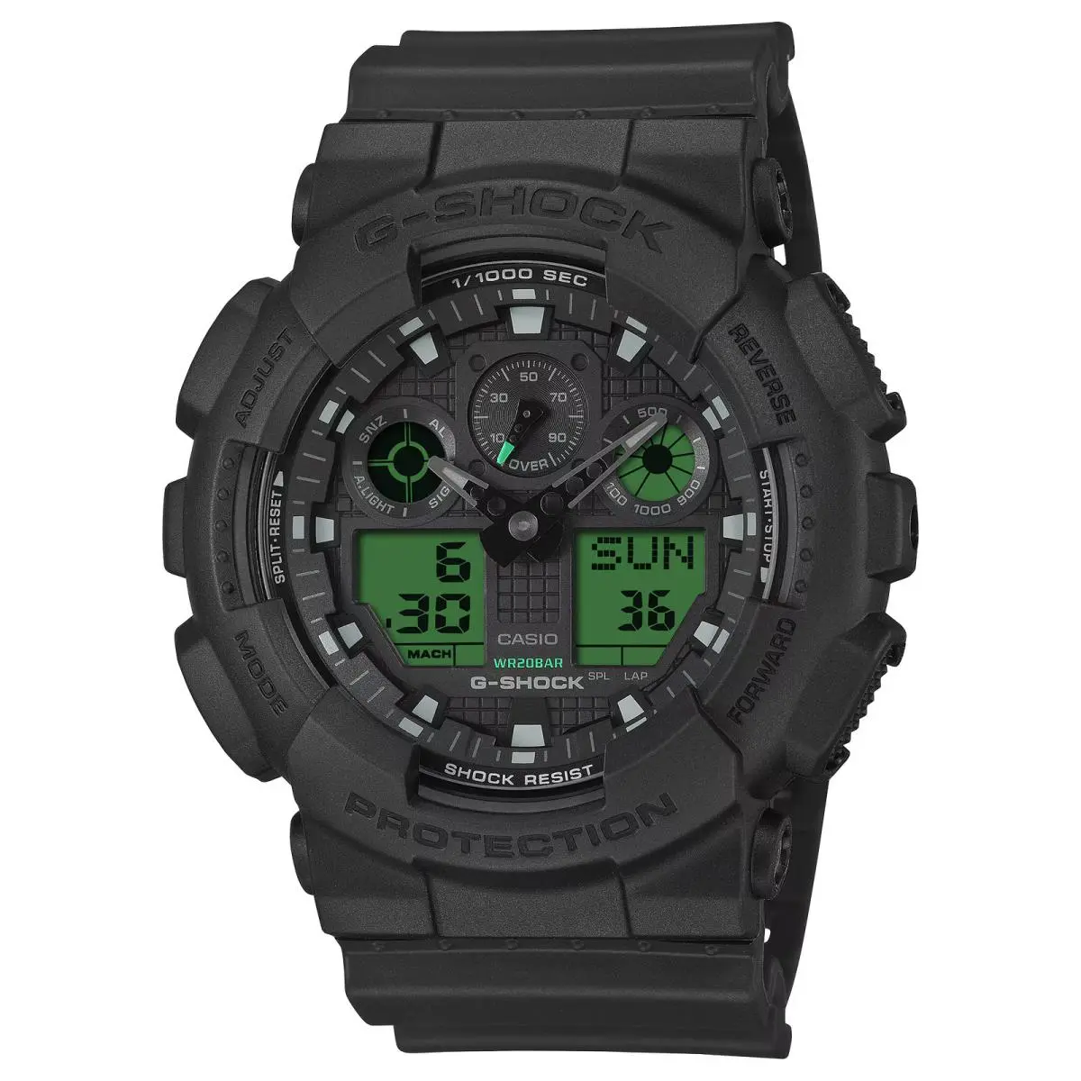 G-shock GA-100BEG-1A Black / Electro Green A/d Watch by Casio