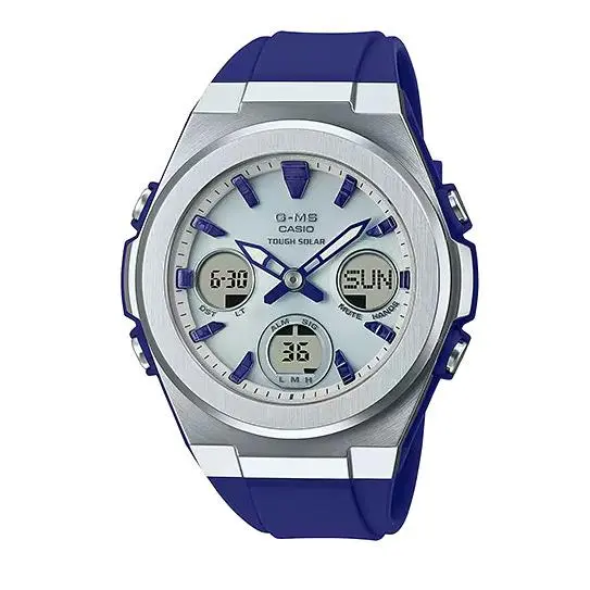 Casio G-shock MSG-S600 Series Tough Solar Dial Women`s Watch MSGS600-2A - Dial: Silver, Band: Blue, Bezel: Silver