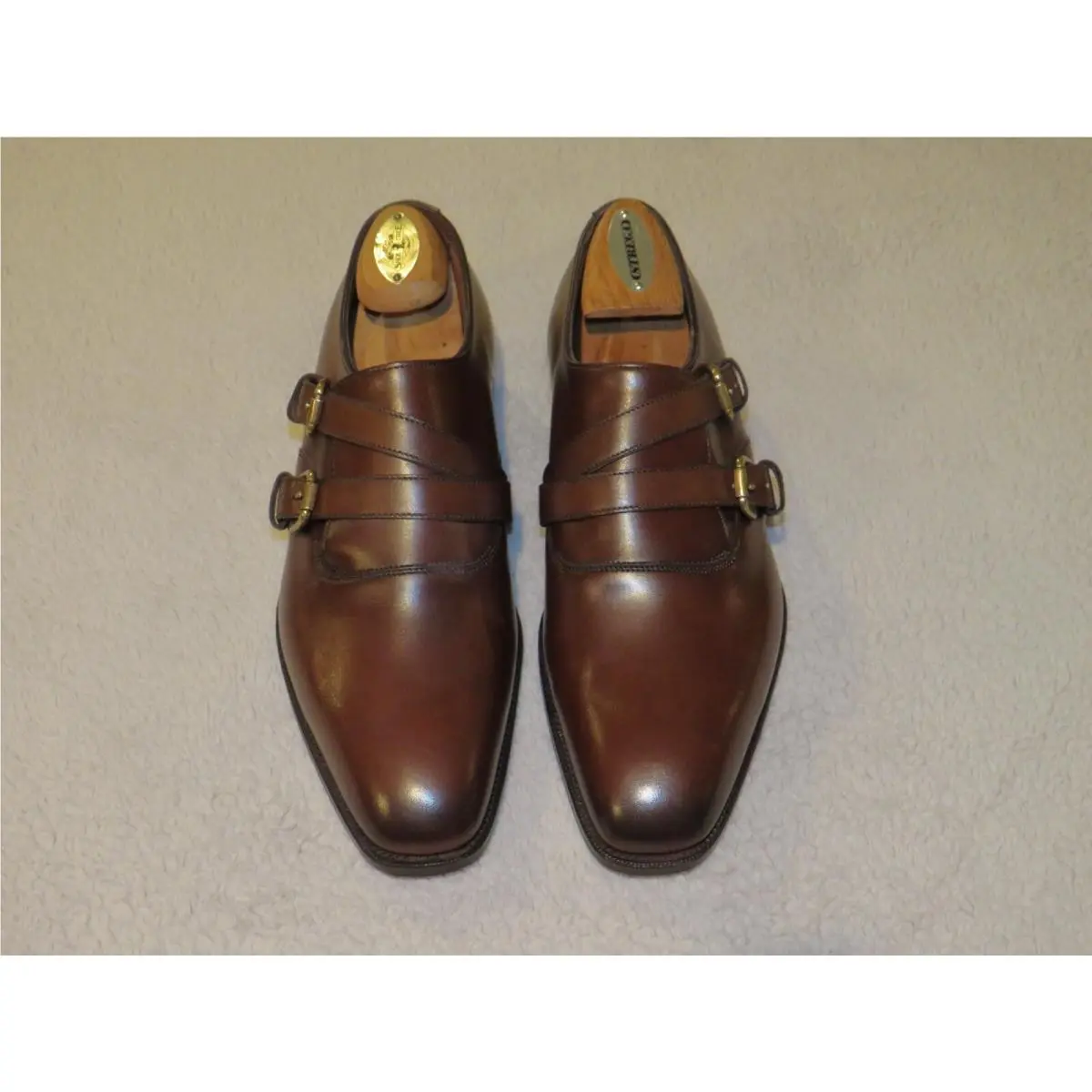 Ralph Lauren Purple Label Edward Green Ancel Brown Monk Loafers 7D