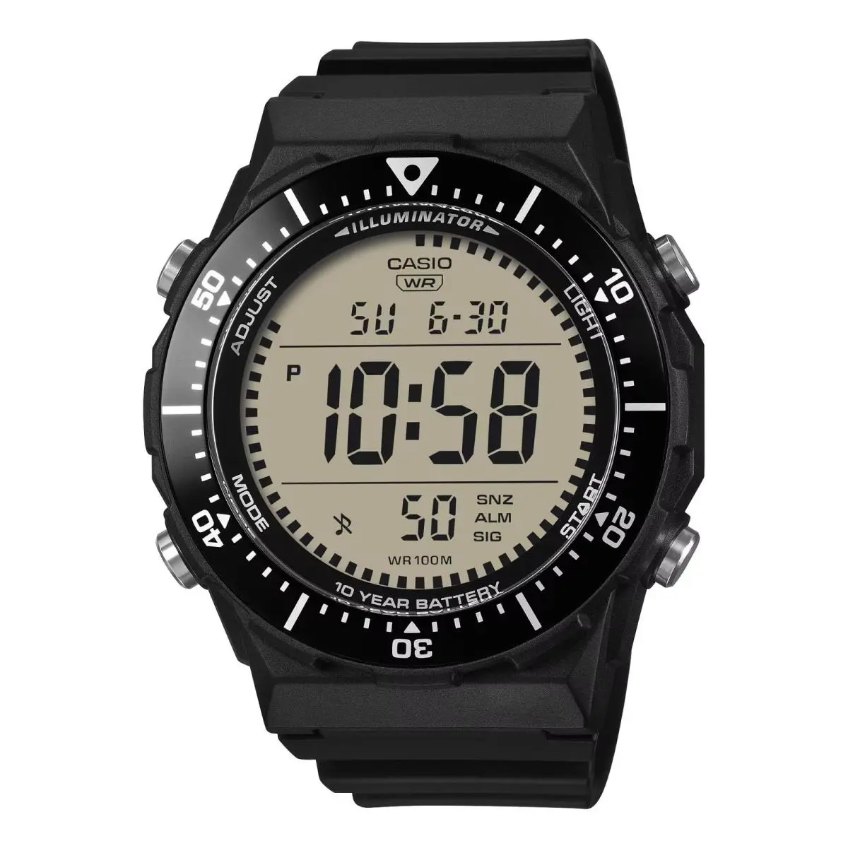 AE1700H-1A Men`s Black Digital Resin Strap Large Lcd Rotating Bezel Watch by Casio