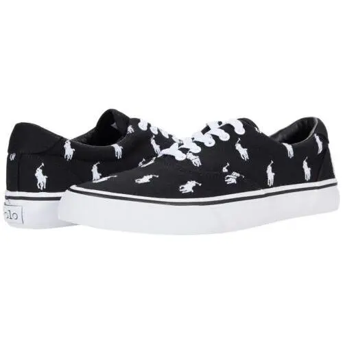 Polo Ralph Lauren Keaton Allover Polo Pony Sneakers Color Black/white Sz 8.5DNIB