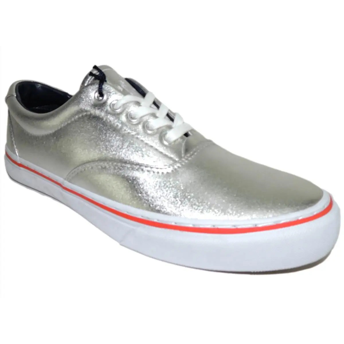 Polo Ralph Lauren Men`s Thorton Iii Sneakers Silver Metallic Size 9 D