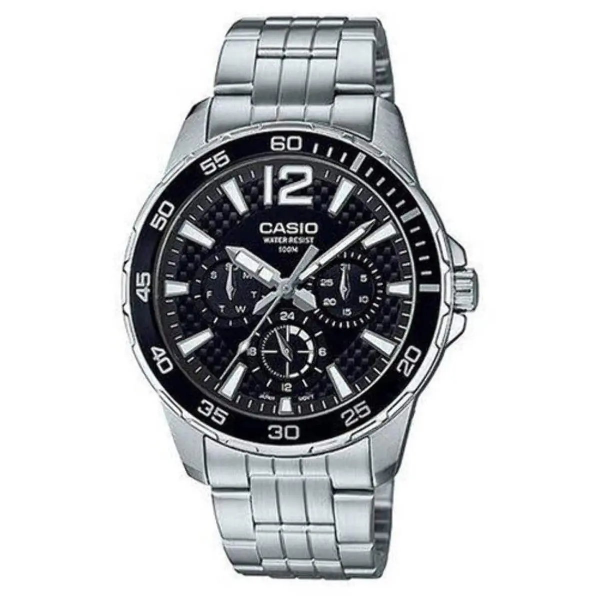 Men`s  Black Dial Stainless Steel Band Watch MTD330D MTD-330D-1A by Casio