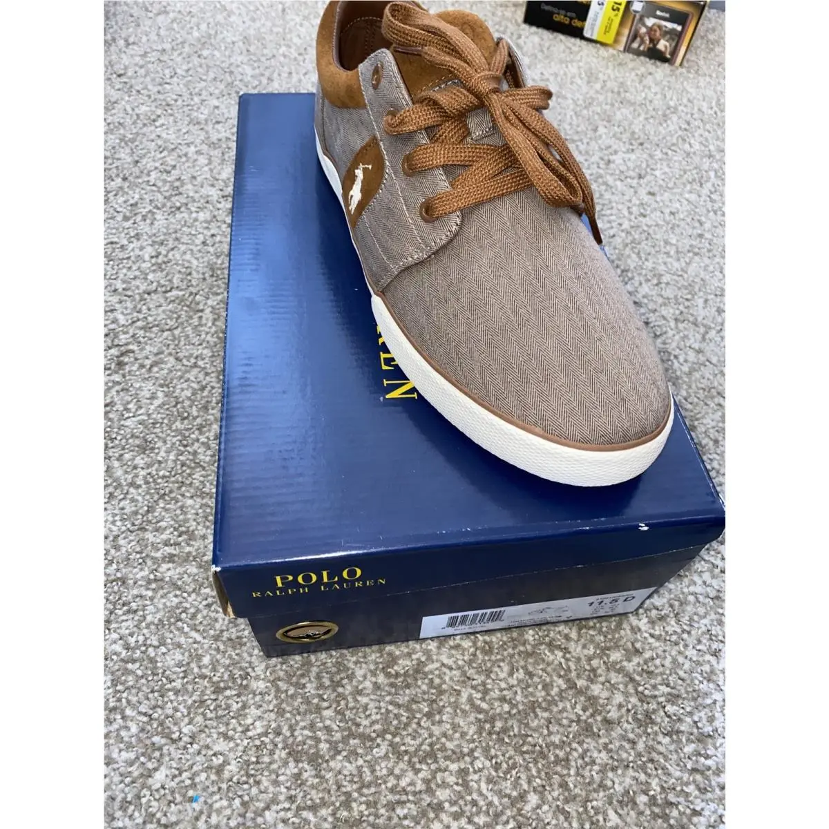 Polo Ralph Lauren Mens Shoes Halmore Ii-sk-vlc Dark Khaki Size 11.5D
