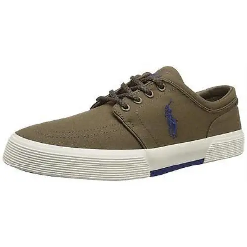 Polo Ralph Lauren Men`s Faxon Canvas Low SNEAKER100% Dark Sepia 10.5 - Dark Sepia