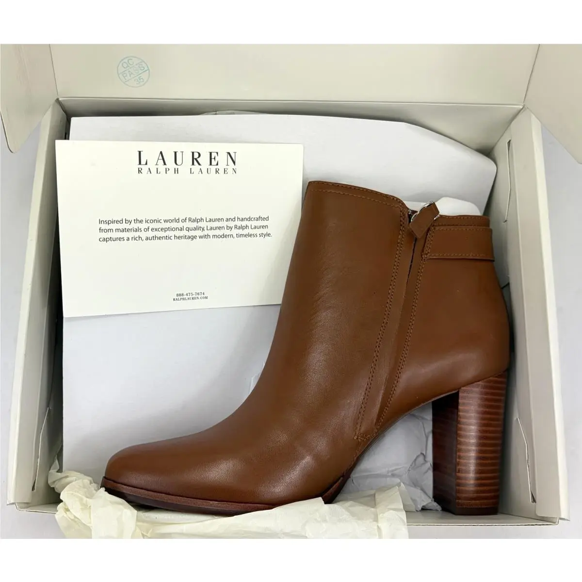 Ralph Lauren shoes - Lauren Ralph Lauren Tasha Calfskin Bootie - Brown (UPC: 197205455459) 8
